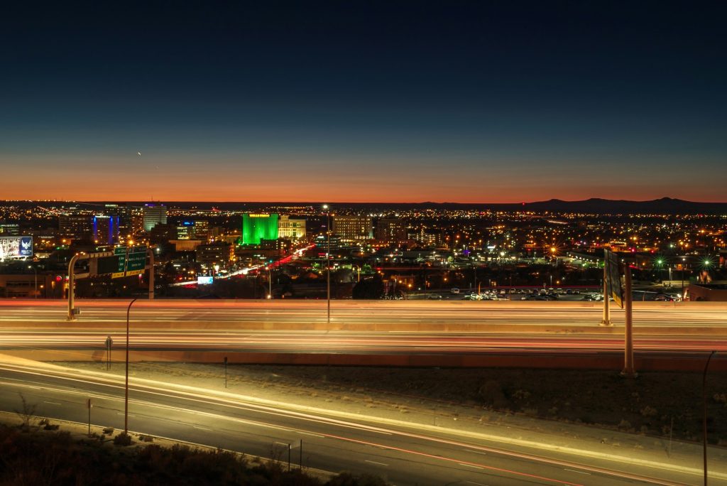 Downtown Albuquerque, New Mexico at night
